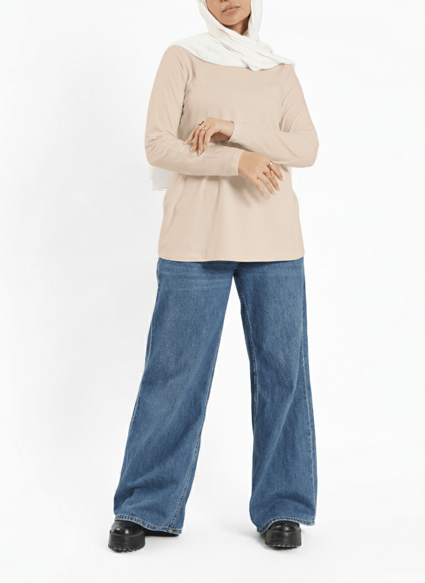 Rounda Long-Sleeve Basic Top