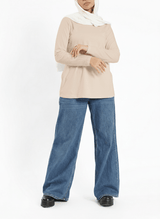 Rounda Long-Sleeve Basic Top