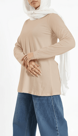 Rounda Long-Sleeve Basic Top